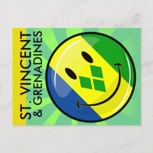 Die Flagge St. Vincent und die Grenadinen lächeln Postkarte