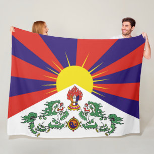 Die Flagge Tibets oder die Flagge des Schneeballs Fleecedecke