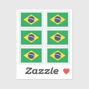 Die Flagge von Brasilien Sammlung Pack von 6 Aufkleber