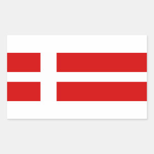 Die Flagge von Dänemark Rechteckiger Aufkleber