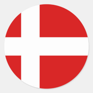 Die Flagge von Dänemark Runder Aufkleber