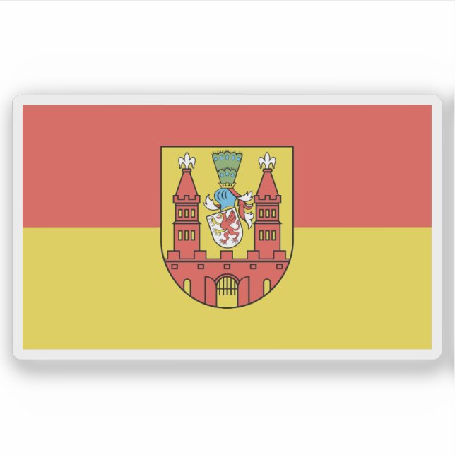 Die Flagge von Demmin Aufkleber (Vorderseite)