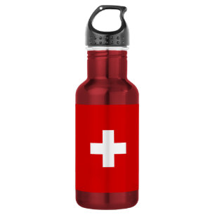 Die Flagge von der Schweiz Edelstahlflasche