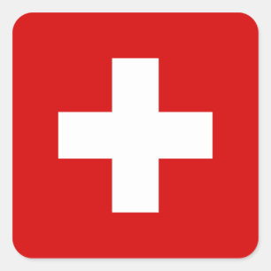Die Flagge von der Schweiz Quadratischer Aufkleber