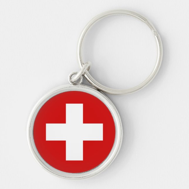 Die Flagge von der Schweiz Schlüsselanhänger (Vorne)