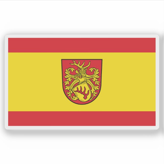 Die Flagge von Forst (Lausitz) Aufkleber (Vorderseite)