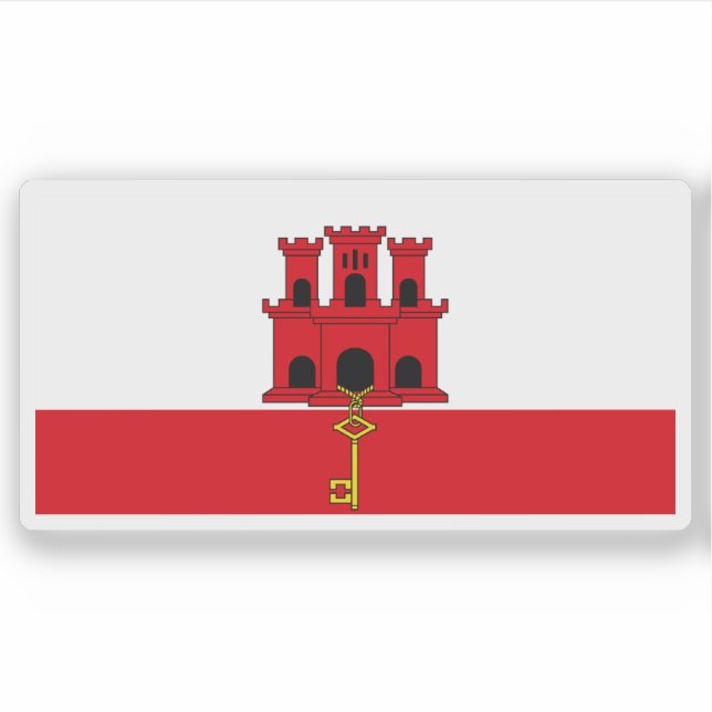 Die Flagge von Gibraltar Aufkleber (Vorderseite)