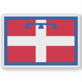 Die Flagge von Piemont, Italien Aufkleber