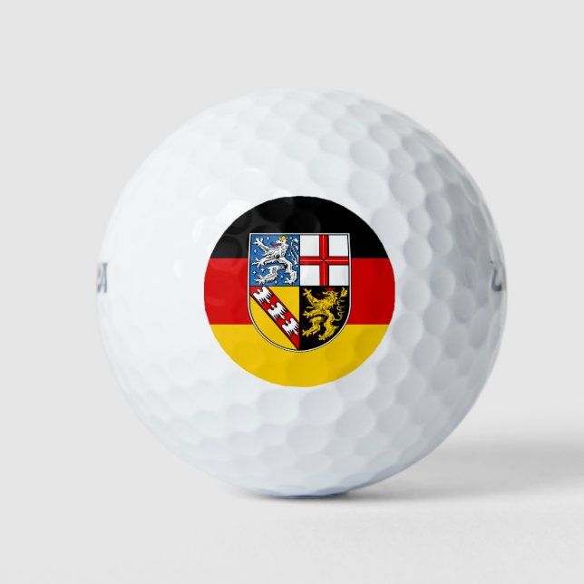Die Flagge von Saarland Golf Balls Golfball (Vorderseite)