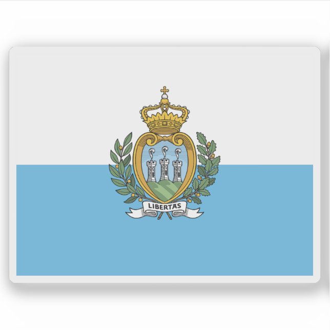 Die Flagge von San Marino Aufkleber (Vorderseite)