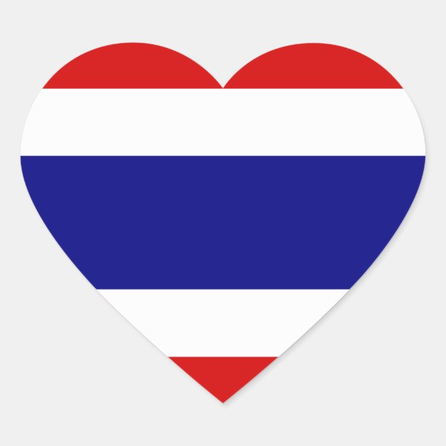 Die Flagge von Thailand Herz-Aufkleber (Vorderseite)