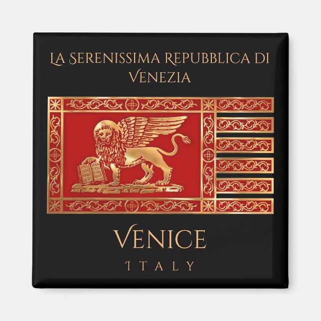 Die Flagge von Venedig, Italien Magnet (Vorne)