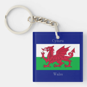 Die Flagge von Wales Schlüsselanhänger