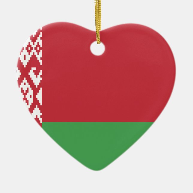 Die Flagge von Weißrussland Keramik Ornament (Vorne)