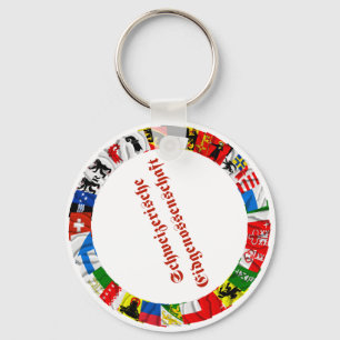 Die Flaggen der Bezirke von der Schweiz, deutsch Schlüsselanhänger