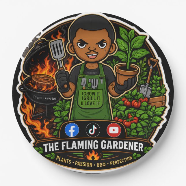 Die Flaming Gardener Pappteller (Vorderseite)
