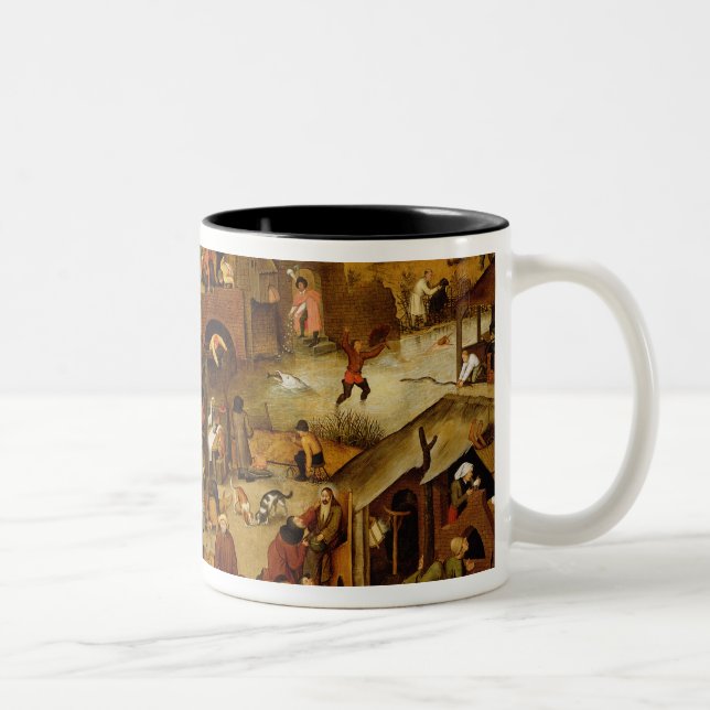 Die flämischen Sprichwörter Zweifarbige Tasse (Rechts)