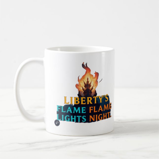 Die Flamme der Freiheit leuchtet die Nacht Kaffeetasse (Links)