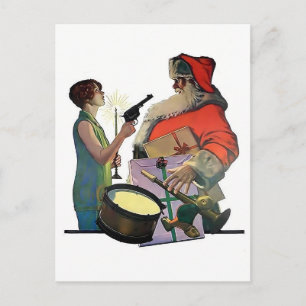 Die Flapperin und der Weihnachtsmann: Vintage Roar Postkarte