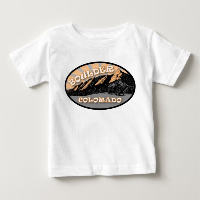 Die Flatironen, der Chautauqua Park, der Boulder C Baby T-shirt (Vorderseite)