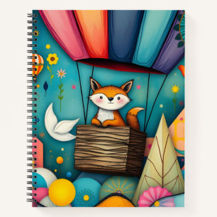 Die fliegende Fantasie eines Fuchs Notizbuch
