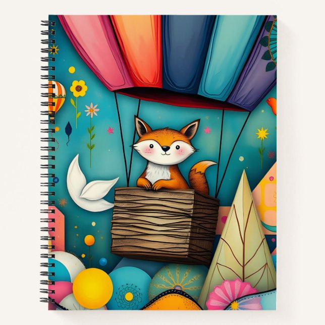 Die fliegende Fantasie eines Fuchs Notizbuch (Vorderseite)