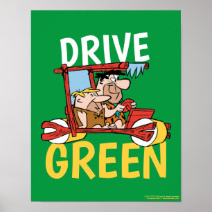 Die Flintstones Fred & Barney - Grüner fahren Poster