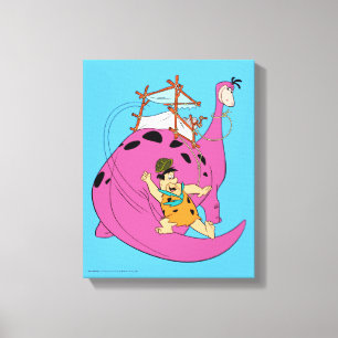 Die Flintstones   Fred, der hinunter Schwanz Leinwanddruck
