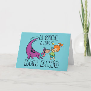 Die Flintstones Pebbles & Dino spielen Ball Karte