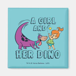 Die Flintstones Pebbles & Dino spielen Ball Magnet