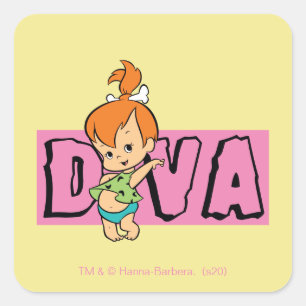Die Flintstones Pebbles - Kleine Diva Quadratischer Aufkleber