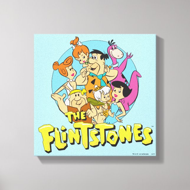 Die Flintstones und Rubbelfamilie Grafik Leinwanddruck (Vorderseite)
