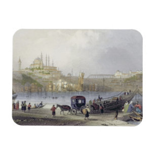 Die Floating-Brücke, Istanbul, graviert von J.C. Magnet