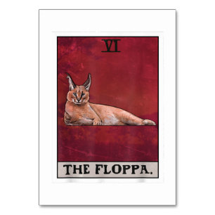 Die Floppa Caracal Cat Tarot Card Funny Meme Tischnummer