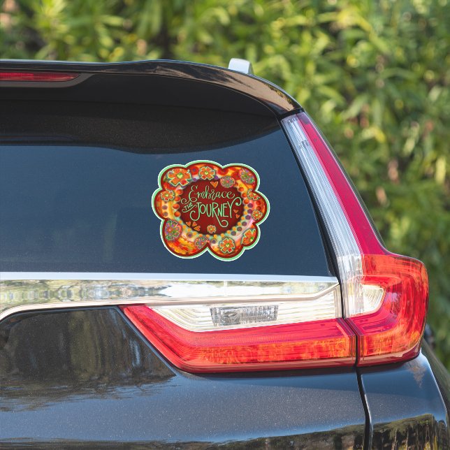 Die florale Inspirivity-Aufkleber für die Reise ei Aufkleber (Auto Seite)