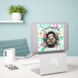 Die florale Sloth-Liebe wächst hier Aufkleber