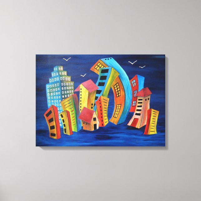 Die florierende Stadt Leinwanddruck (Vorderseite)