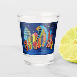 Die florierende Stadt Schnapsglas