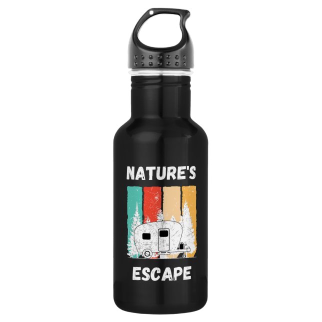 Die Flucht der Natur - Campers Life Edelstahlflasche (Vorderseite)