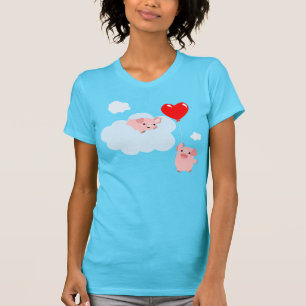 Die Flügel der Liebe (Cartoon Schweine) T - Shirt