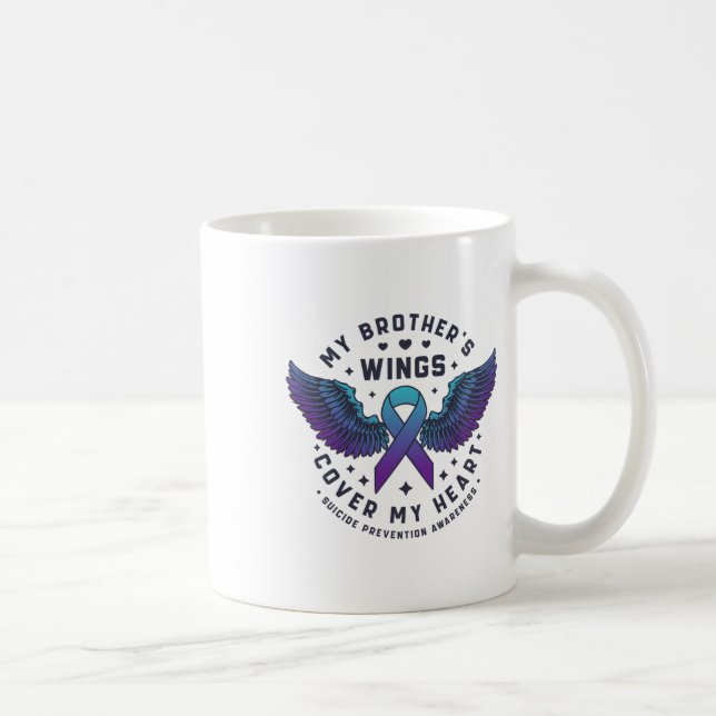 Die Flügel meines Bruders decken meinen Herzsuizid Kaffeetasse (Rechts)
