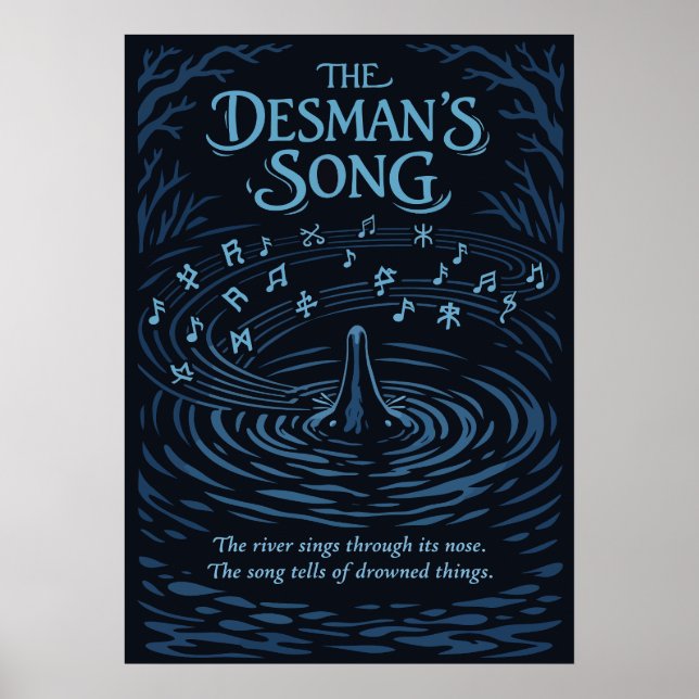Die Fluss-Illustration des Desman-Lieds Poster (Vorne)
