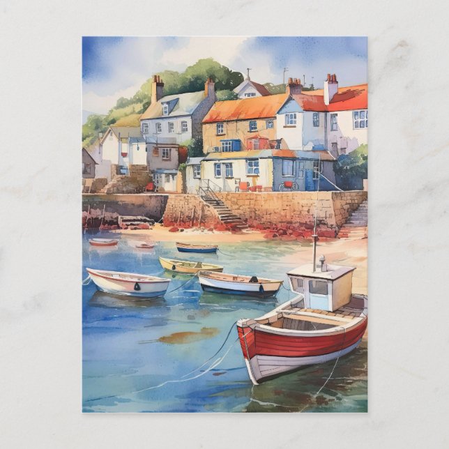 Die Flut ist draußen im Hafen Postkarte (Vorderseite)