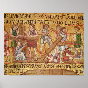 Die Flut, vom Atrium, Details der Poster