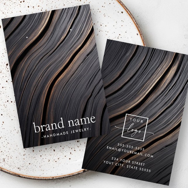 Die folgende elegante Ohrring-Karte aus Holz (Flowing elegant wood grain earring display card)