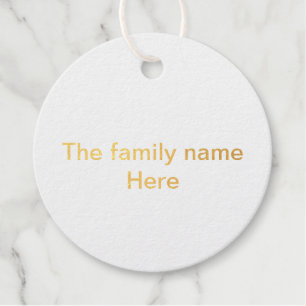 Die folgende Familienname-Nachricht ist ein einfac Geschenkanhänger