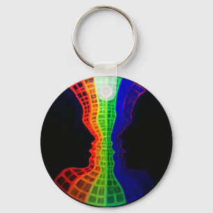 Die Fontäne aus Liebe fluoreszierend farbiger Rege Schlüsselanhänger