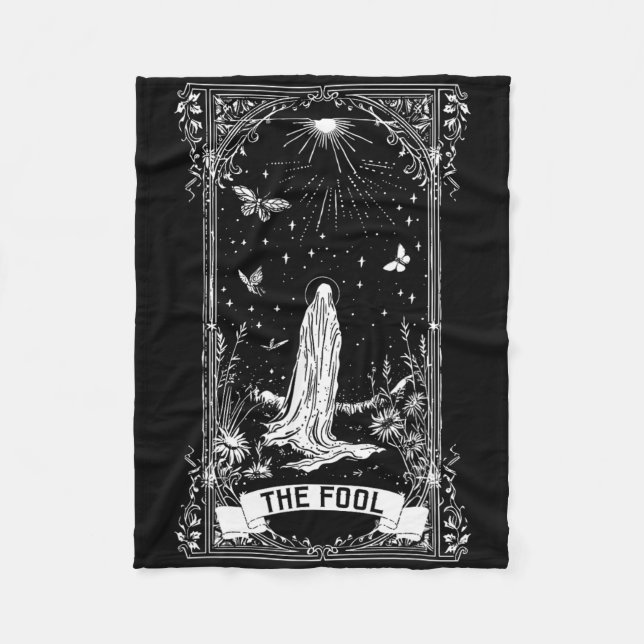 Die Fool Ghost Cotattcore-Tarot-Karte Hauptarcana Fleecedecke (Vorderseite)