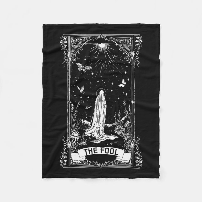 Die Fool Ghost Cotattcore-Tarot-Karte Hauptarcana Fleecedecke (Vorderseite)