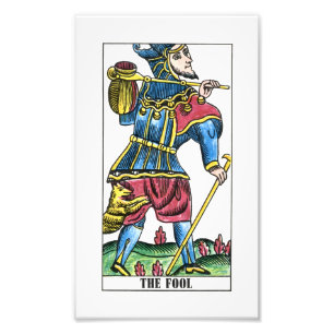 Die Fool- oder Jester-Tarot-Karte Fotodruck